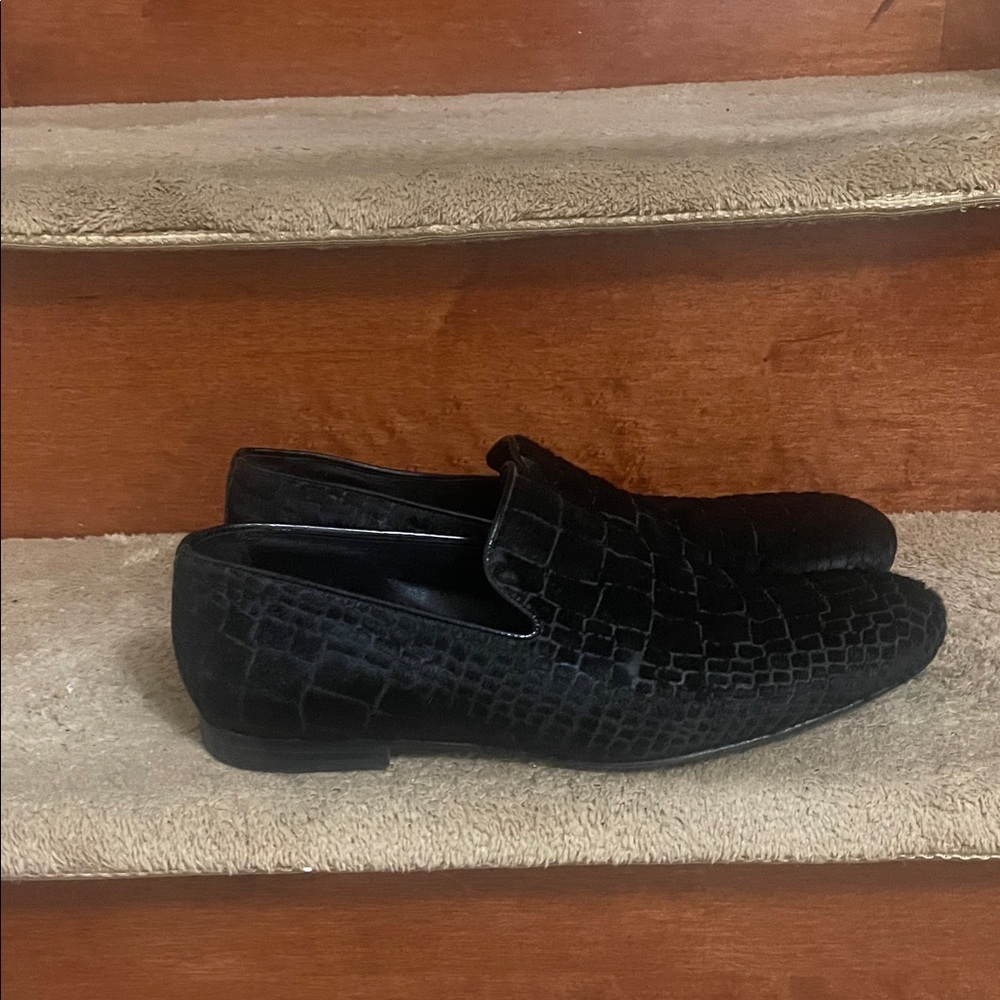 Jimmy Choo Black Textured Loafers